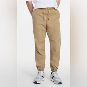 Men's Tan Casual Drawstring Jogger Pants